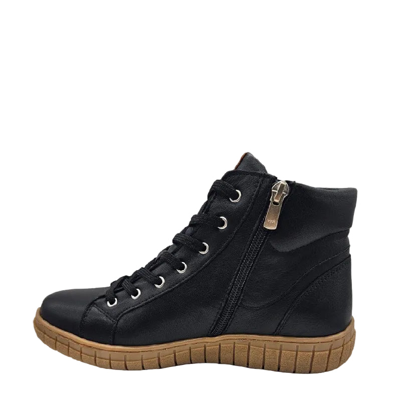 Cabello reagan black lace up womens boot