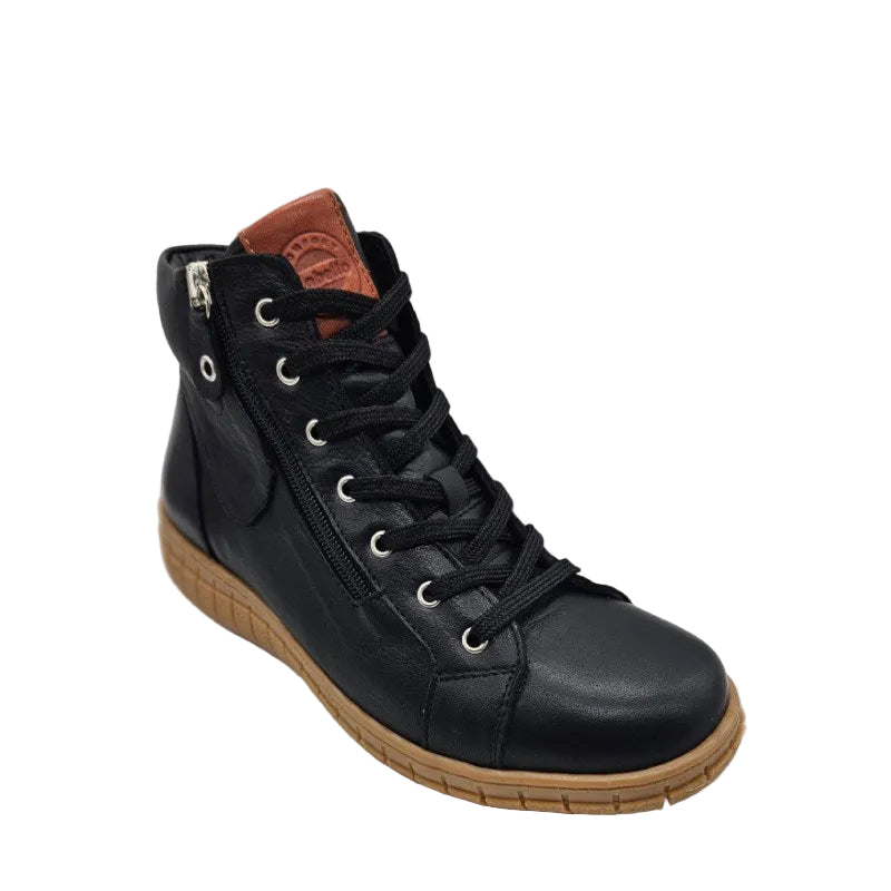 Cabello reagan black lace up womens boot