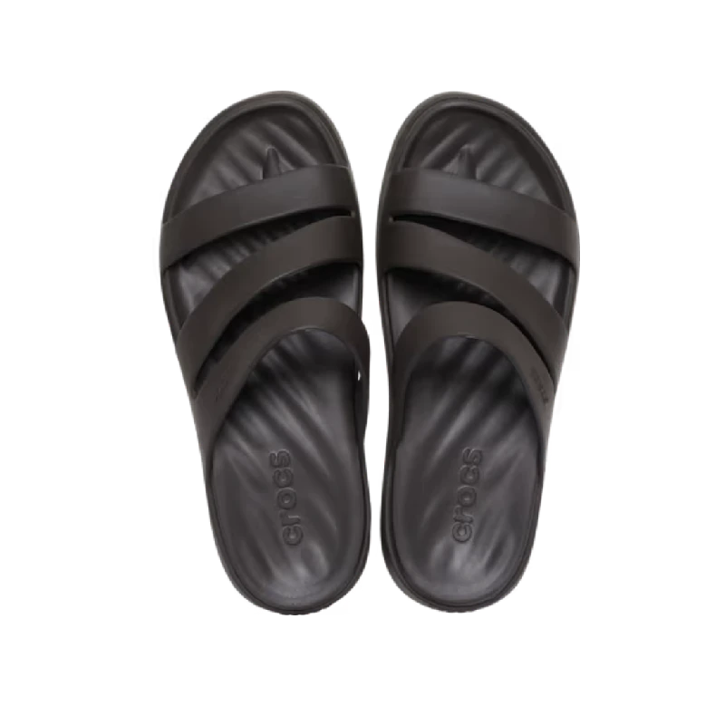 crocs getaway strappy dark brown womens slide
