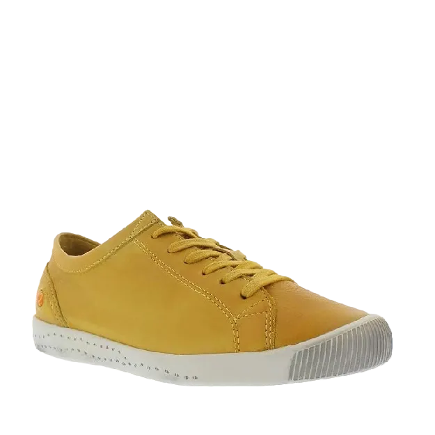 Softino isla washed yellow womens lace up