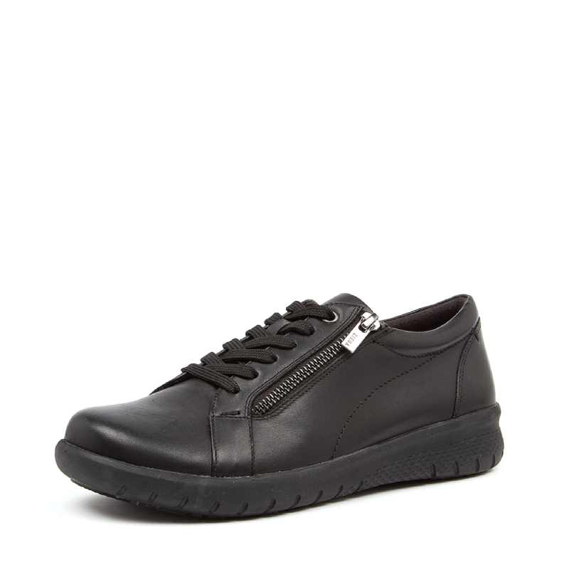 Ziera solar black wide fit lace up