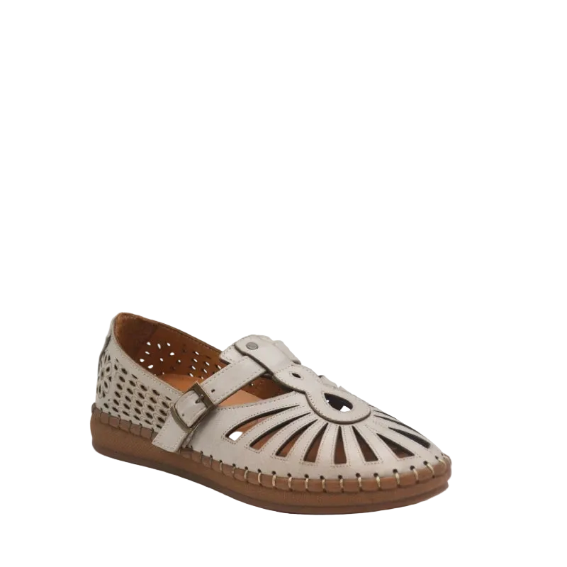 Sala Remy silver grey womens leather sandal