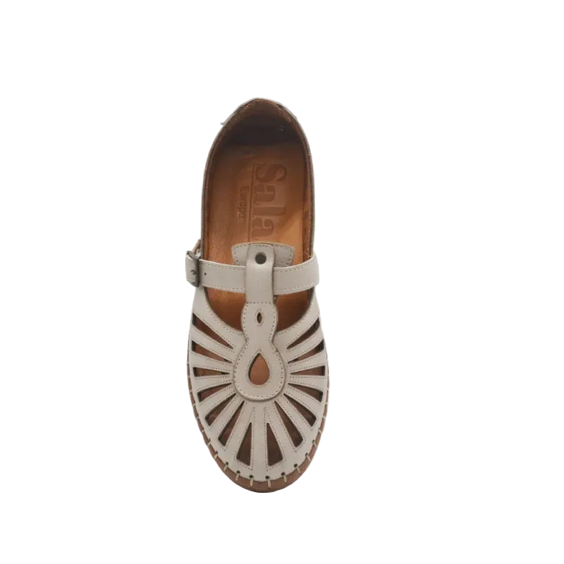 Sala Remy silver grey womens leather sandal