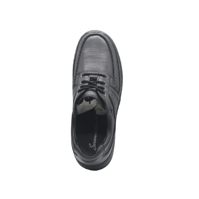 Saramanda subway black mens leather lace up