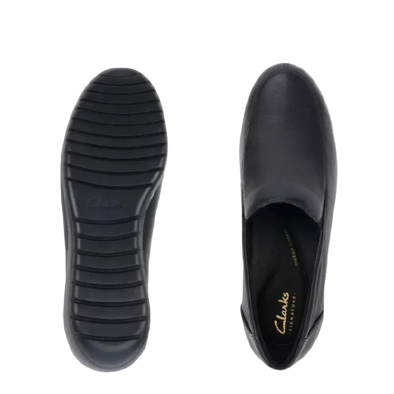Clarks vita black womens slip on