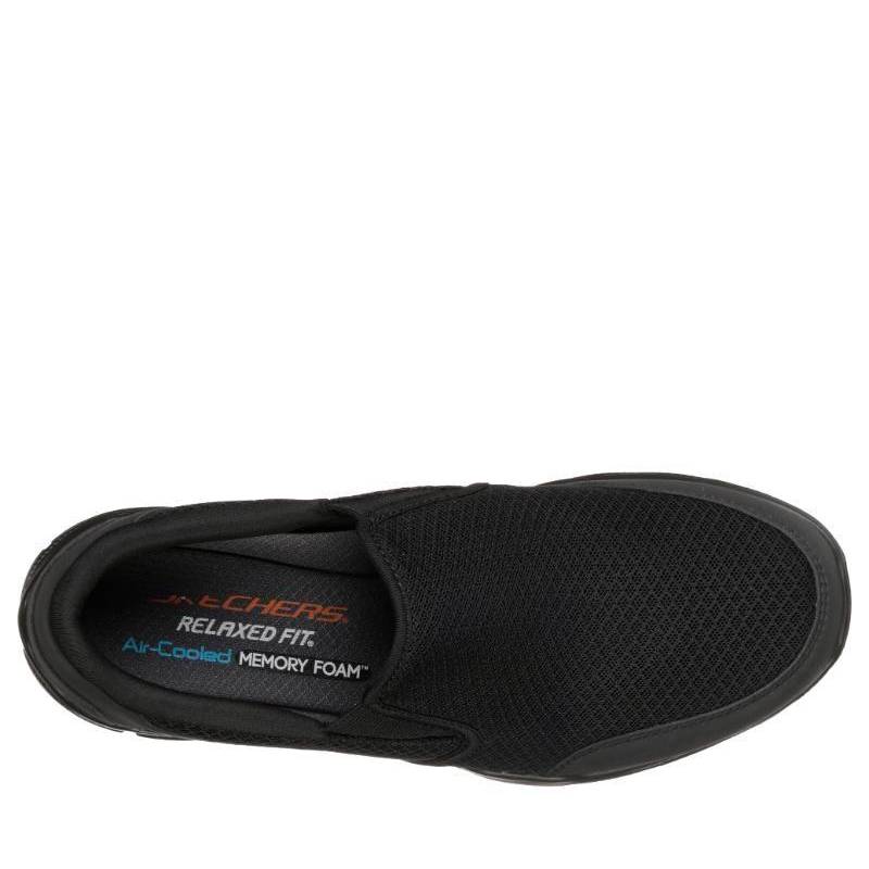 Skechers Blue Gate Black Mens Slip On
