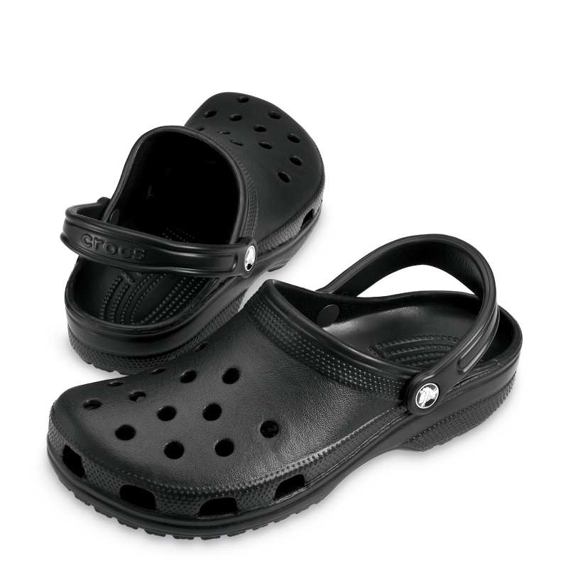 Crocs Classic Clog Black both feet