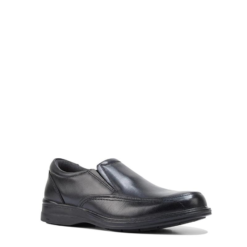MENS-Hush puppies transit black mens slip onDRESS - TRANSIT